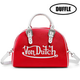 Von Dutch Red & White Duffle Bowling Bag