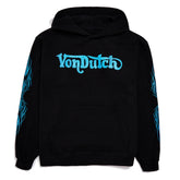Von Dutch Blue Glitter on Black Hoodie