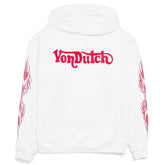 Von Dutch Red Glitter on White Hoodie