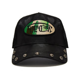Von Dutch 415 Black & Green Studded Trucker Hat