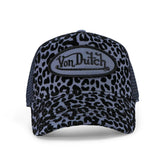 Von Dutch Blueberry Cheetah Velvet Trucker Hat