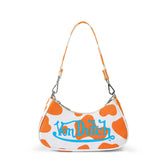 Von Dutch Vegan Pony Hair Orange Cow Print Shoulder Bag