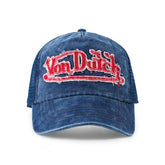 Von Dutch Distressed Denim Navy Trucker Hat