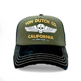 Von Dutch Green Von Dutch Co. CREW Distressed Trucker Hat
