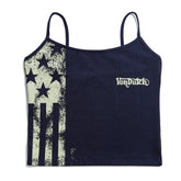 Von Dutch Navy & Yellow Racing Spaghetti Top