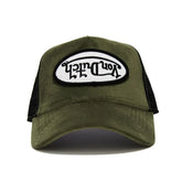 Von Dutch Sage Green Velvet Trucker Hat