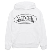 Von Dutch White French Terry Washed Logo Hoodie