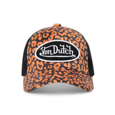 Von Dutch Kids Velvet Trucker Hat - Orange Cheetah