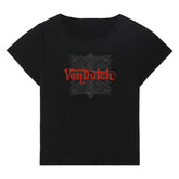 Von Dutch Black & Red Distressed Chopper Baby Tee