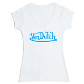 Von Dutch Originals Blue on White V Neck