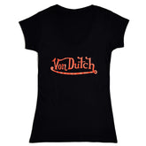 Von Dutch Originals Red on Black V Neck