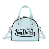 Von Dutch Light Blue & Black Two-Tone Bowling Bag