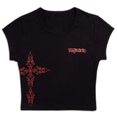 Von Dutch Black & Red Chopper Cross Baby Tee