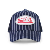 Von Dutch Navy & White Stripe Trucker Hat