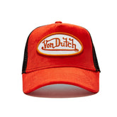 Von Dutch Orange & Black Velvet Trucker Hat
