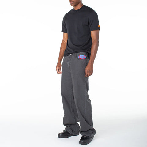 Von Dutch Men's Baggy Contrast Graphic Patch Straight Reaper Pant