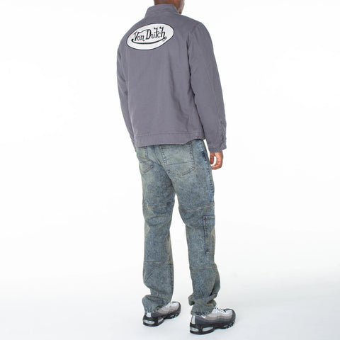 Von Dutch Men's East Patch Collar Quilted Worker Jacket