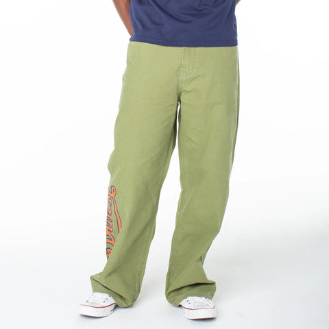 Von Dutch Men's Baggy Contrast Graphic Patch Straight Reaper Pant