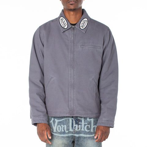 Von Dutch Men's East Patch Collar Quilted Worker Jacket