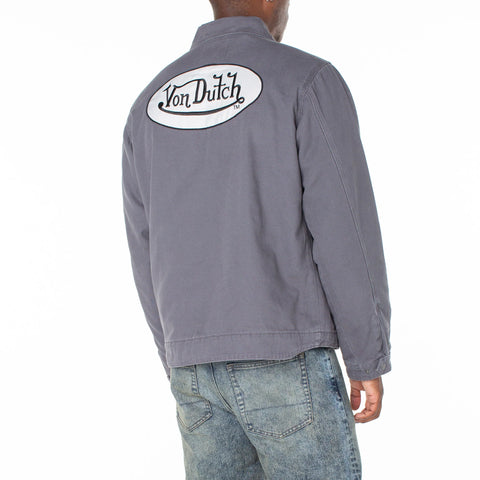 Von Dutch Men's East Patch Collar Quilted Worker Jacket