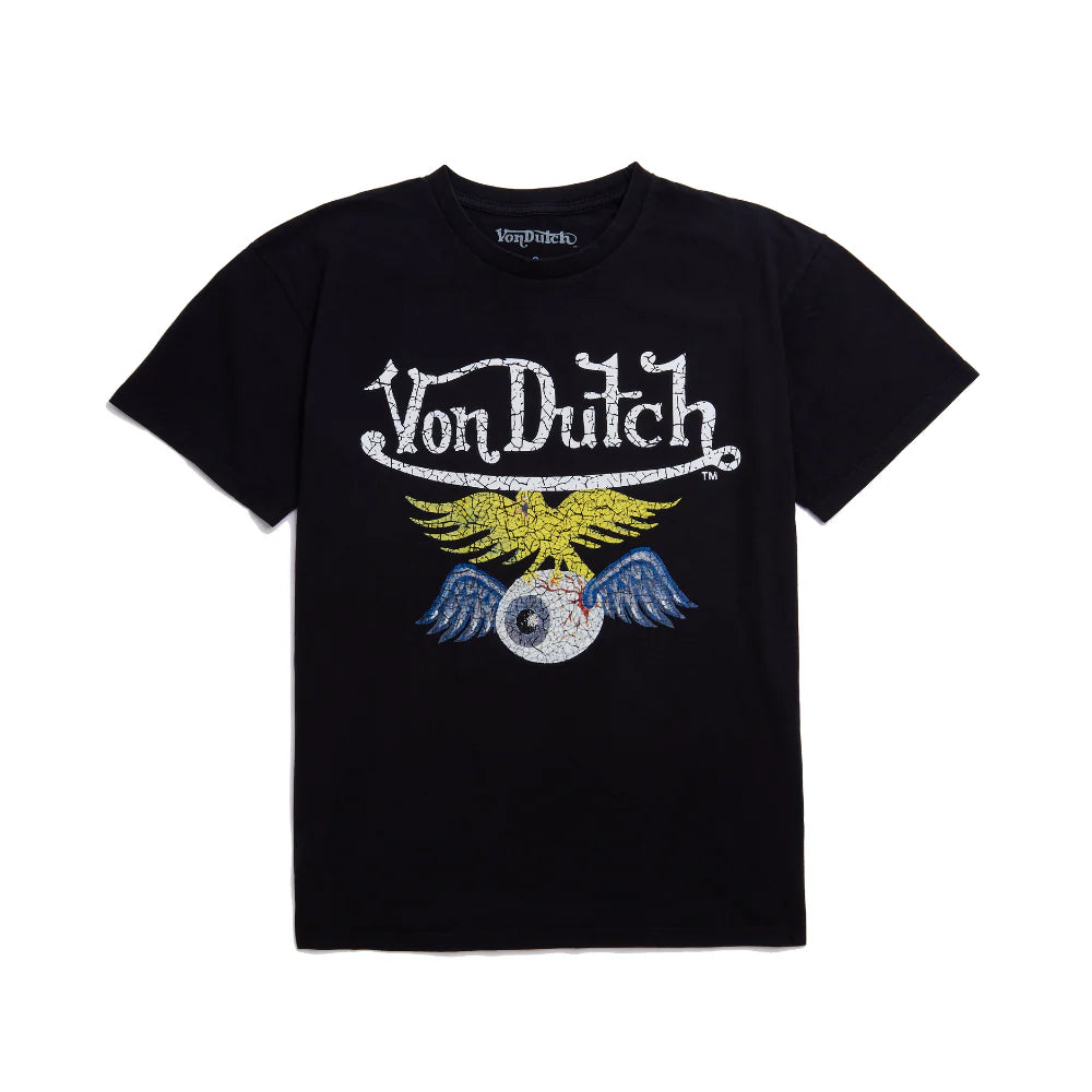 Von Dutch Black Vintage Washed Flying Eye Tee
