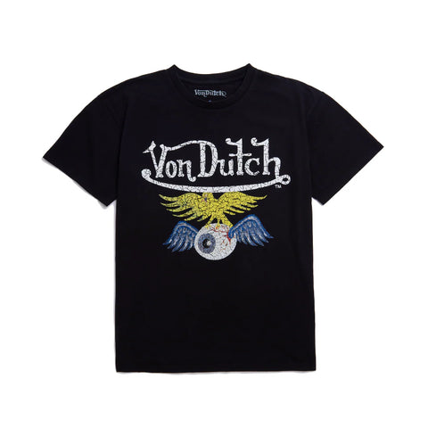 Von Dutch Black Vintage Washed Flying Eye Tee
