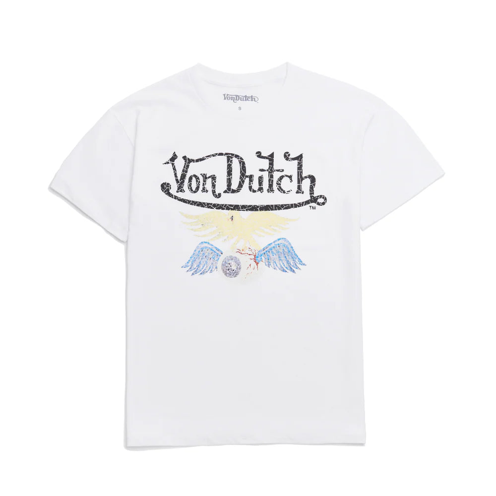 Von Dutch White Vintage Washed Flying Eye Tee