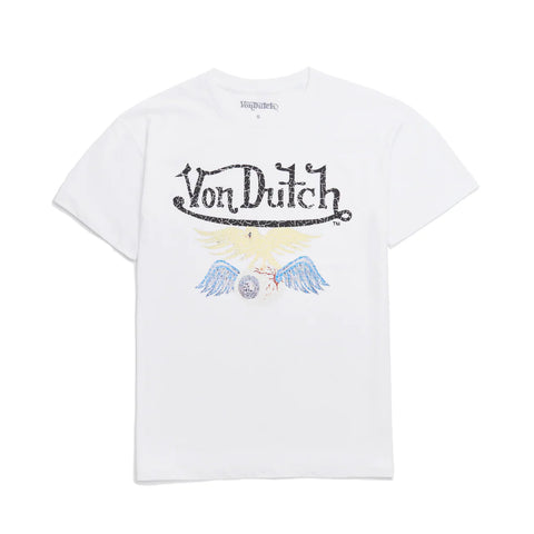 Von Dutch White Vintage Washed Flying Eye Tee