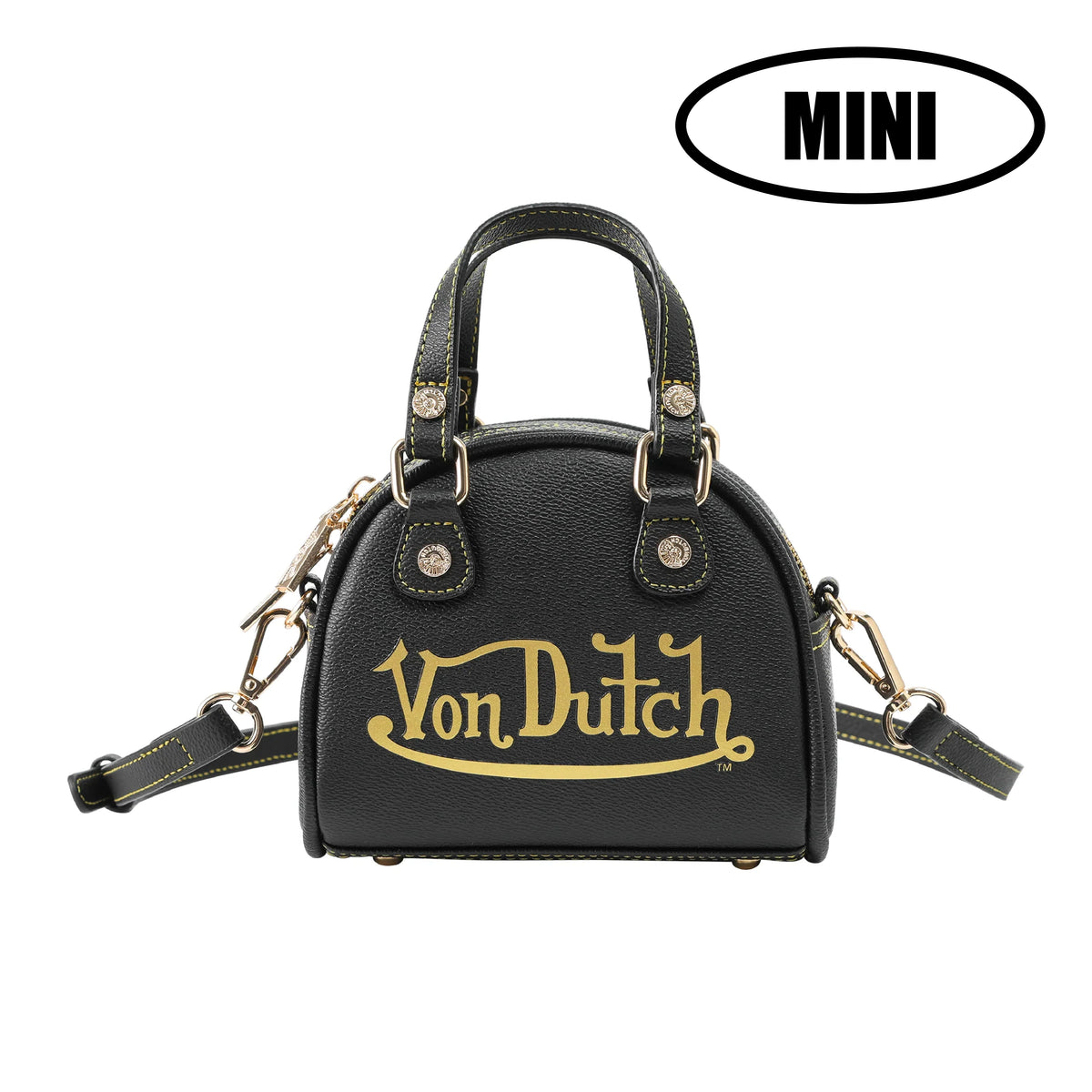 Von Dutch Mini Bowling Bag - Racing Stripe Black & Gold