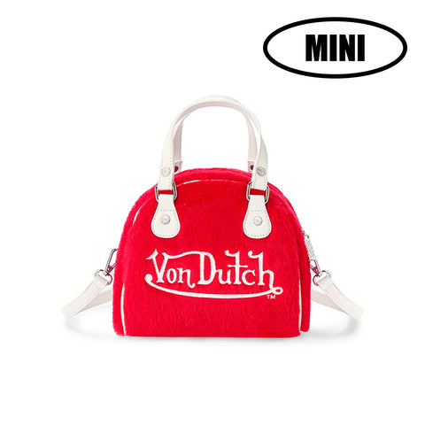 Von Dutch Mini Furry Bowling Bag - Red & White