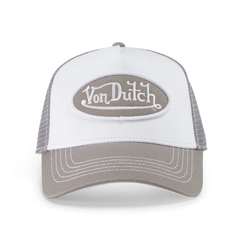 Von Dutch Light Grey & White Trucker Hat