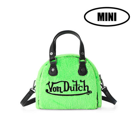Von Dutch Mini Furry Bowling Bag - Lime Green