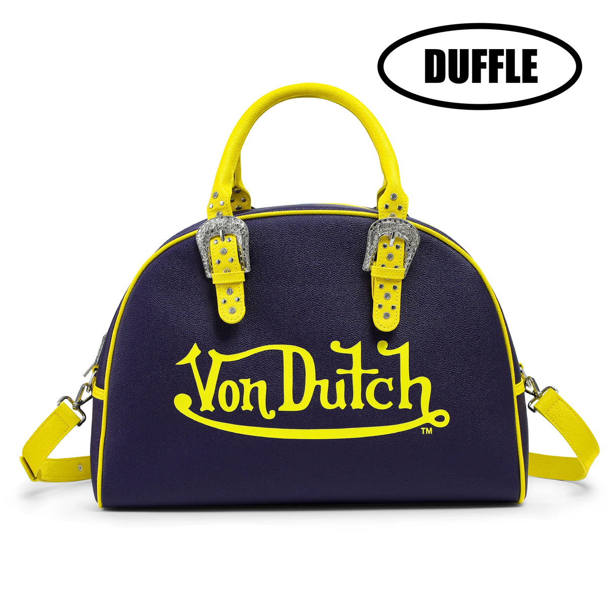 Von Dutch Navy Blue & Yellow Duffle Bowling Bag