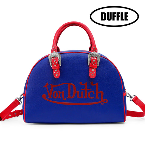 Von Dutch Blue & Red Duffle Bowling Bag
