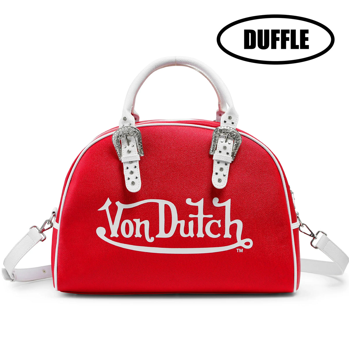 Von Dutch Red & White Duffle Bowling Bag
