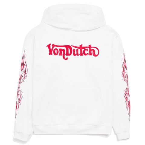 Von Dutch Red Glitter on White Hoodie