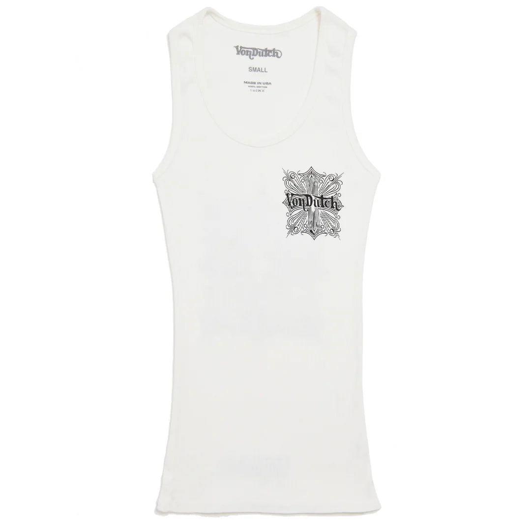 Von Dutch White & Black Classic Chopper Tank Top