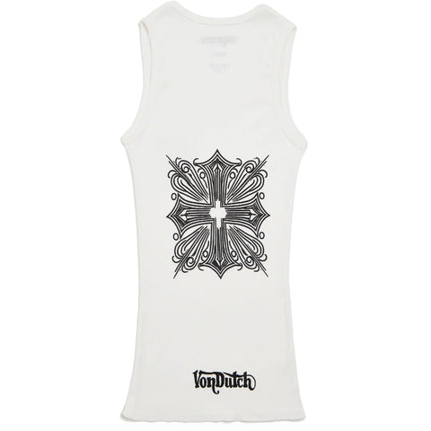 Von Dutch White & Black Classic Chopper Tank Top