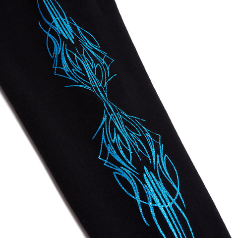 Von Dutch Blue Glitter on Black Hoodie