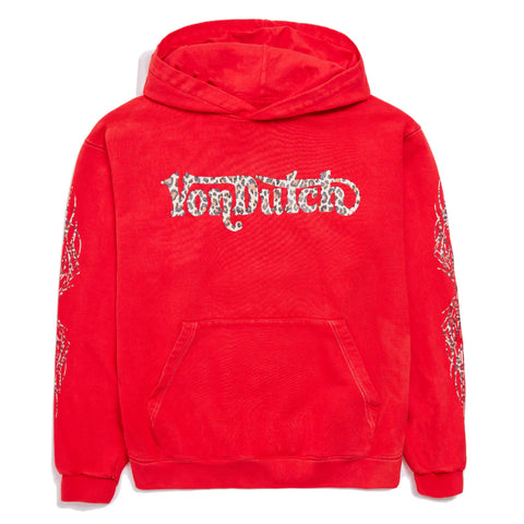 Von Dutch Cheetah Glitter on Red Hoodie