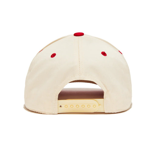 Von Dutch Cream & Red Chopper Snapback Hat