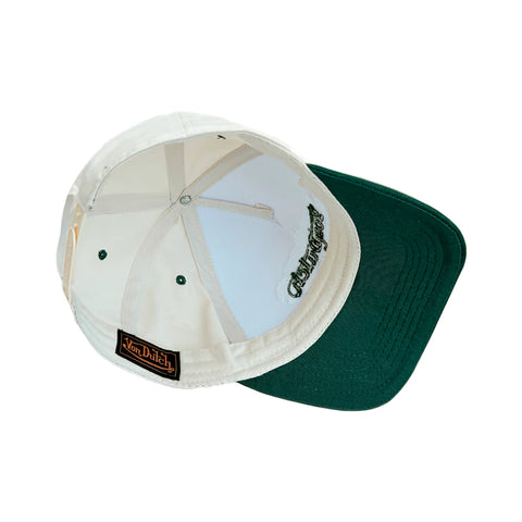 Von Dutch Cream & Green Chopper Snapback Hat