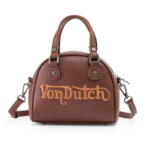 Von Dutch Chopper Cross Bowling Bag - Brown & Cream Orange