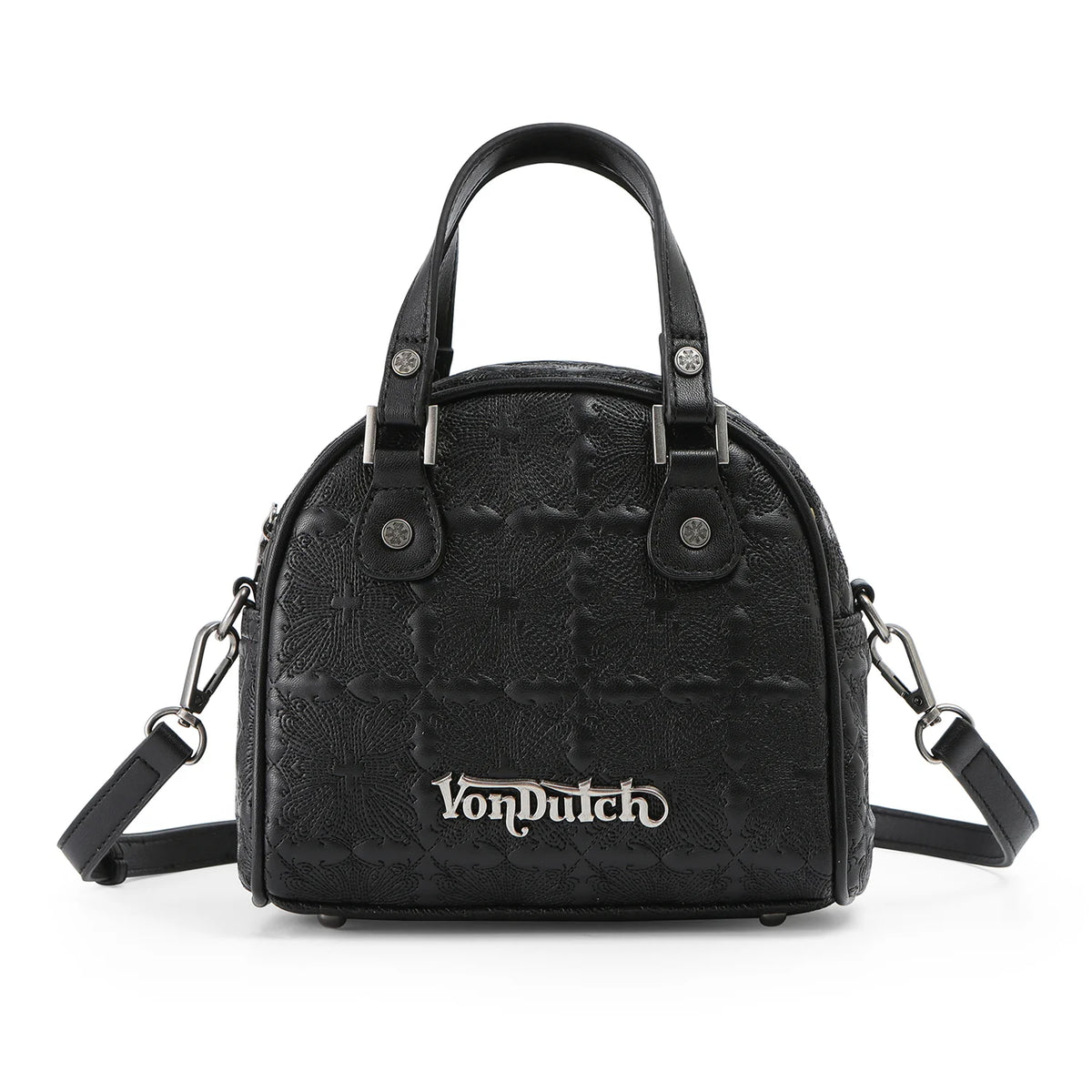 Von Dutch Embroidered Chopper Bowling Bag - Black