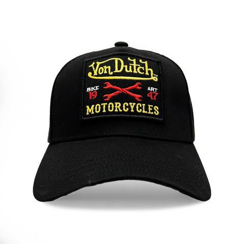 Von Dutch Black & Yellow Motorcyles Patch Trucker Hat