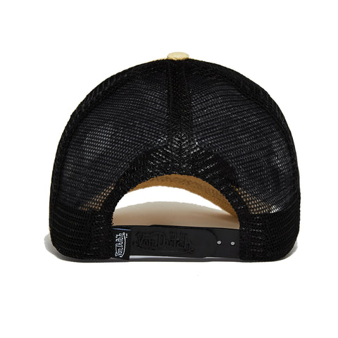 Von Dutch Black Straw Trucker Hat