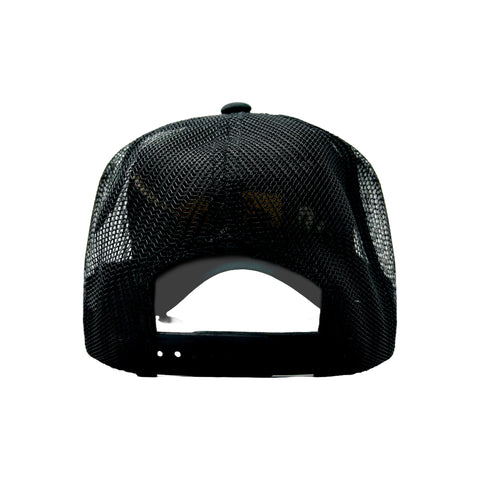 Von Dutch Black & White Curved Terry Logo Trucker Hat