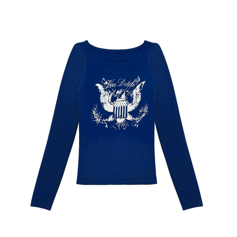 Von Dutch Long Sleeve Independence Tee - Blue