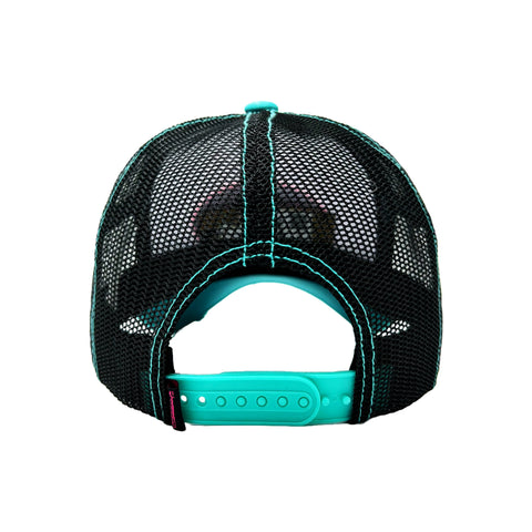 Von Dutch Blue & Pink Classic Distressed Trucker Hat