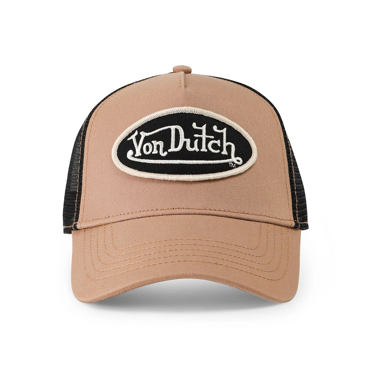 Von Dutch Brown, Off-White & Black Trucker Hat